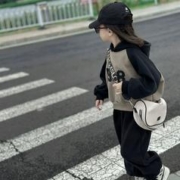 I.K 印象童年 女童套装儿童运动宽松秋装2023新款女孩连帽上衣洋气潮