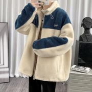 秋冬羊羔绒加厚连帽外套情侣款