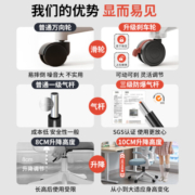 椅品汇学习椅子久坐舒服可升降椅初高中学生书桌家用写作业靠背电脑椅 【升降腰托+刹车轮】白框灰 尼龙脚+3级防爆杆