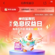 京东金融 白条权益日 领6期白条免息券