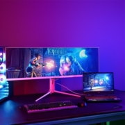 泰坦军团 43.8英寸准4K电竞显示器IPS带鱼屏120Hz 1ms HDR400电脑办公游戏显示屏 内置音箱 升降旋转 P43UGD