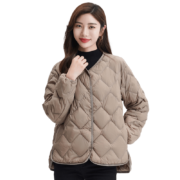雪中飞秋冬季女士轻薄款羽绒服简约潮流百搭90鸭绒填充保暖防寒外套女 卡其色 155/80A(S)