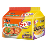 PLUS会员：康师傅 方便面 经典香辣牛肉面*5+酸香爽金汤肥牛面*1