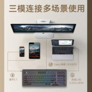 Dareu 达尔优 A98 大师版 98键 2.4G蓝牙 多模无线机械键盘 落苏 天空轴POM RGB