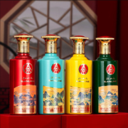 五粮液股份出品，江山礼竹荪酒 52度浓香型白酒450mL*4瓶 送礼袋