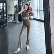 岚纹 高腰提臀瑜伽裤女外穿宽松显瘦喇叭舞蹈裤训练运动健身裤秋冬