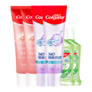 高露洁（Colgate）喜马拉雅盐115g*2+360°深洁牙膏120g*2+漱口水100ml*2 精粹养龈