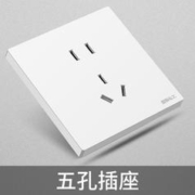 fdd 国际电工 86型开关插座 雅白 五孔