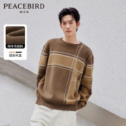 PEACEBIRD 太平鸟 美式复古格纹 圆领毛衣 双色可选