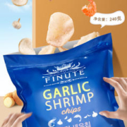 一袋能吃一整天：FINUTE 趣莱福 蒜味鲜虾片 240g