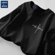 GENIOLAMODE 森马集团GENIOLAMODE白色文字长袖t恤男潮牌春秋款男士打底衫上衣