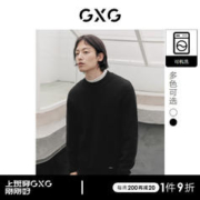 GXG 奥莱 时尚分割设计宽松圆领可机洗羊毛衫 2022年秋季新款 黑色 175/L