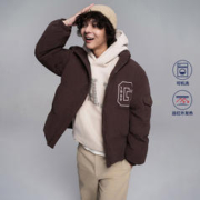Gap 盖璞 男女装冬季2023新款LOGO发热保暖灯芯 绒羽绒服720815夹克外套
