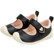 基诺浦（ginoble）关键鞋8-18个月婴儿步前鞋 夏款凉鞋公主鞋 男女宝宝鞋子TXGB1982 黑色/白色 110mm_内长12/脚长10.6-11.5cm