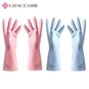 GRACE 洁丽雅 洗碗手套2双装 清洁橡胶皮耐用家务厨房洗碗四季手套颜色随机