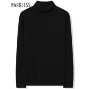 Markless 毛衣男2023冬季软糯高领男款针织衫男士休闲纯色打底衫MSB0710M3 星空黑-高 185/100