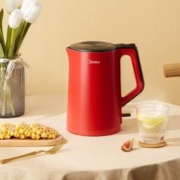 百亿补贴：Midea 美的 热水壶红色电热水壶家用一体电水壶304不锈钢烧水壶自动断电