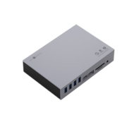 雷电3扩展坞M.2NVME&SATA硬盘盒Type-C雷电拓展坞HDMI网口转换器兼容苹果华为笔记本 15合1【双雷电3+DP+视频光纤接口】 灰色