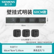 京东PLUS：SIEMENS 西门子 灰色轨道插座60cm轨道+五孔*3 4000w带总控