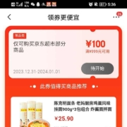 京东超市 年货节31日晚8开门红 领大额优惠券