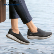 斯凯奇Skechers懒人脚套男鞋轻便透气网面休闲健步鞋54626 黑色BLK 42.5