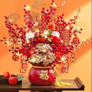 礼遇季：新年装饰品 特大号家财万贯中国红【灯串】 卡