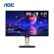 AOC电脑显示器 27英寸4K高清 IPS 升降旋转内置音箱 设计办公低蓝光爱眼不闪显示屏U27P1U