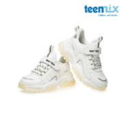 TEENMIX 天美意 男女童棉鞋中大童冬季加绒保暖运动鞋皮面防水棉鞋 白色 白色 31