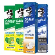 好来（DARLIE）(原黑人)牙膏超白茶倍健双重薄荷黄牙垢烟牙渍清新口气焕白 90g*5 超白茶组合