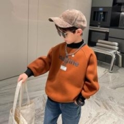 御宝当家 童装男童卫衣加绒加厚秋冬中大儿童一体绒打底衫