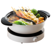 美的（Midea）电火锅 鸳鸯锅速沸电煮锅 电锅分体锅 4L电磁火锅锅 2200W大功率加热快 22H01