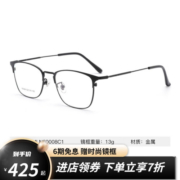 万新（WAN XIN） 万新近视眼镜防蓝光辐射非球面现片配眼镜框男女1.67成品眼镜 金属-全框80008C1黑色 防蓝光-1.67