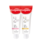 高露洁（Colgate）活性酵素美白牙膏80g*2 沁爽白桃味+淡雅桂花味 清新去口气