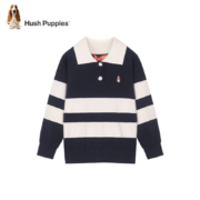 再降价：Hush Puppies 暇步士 儿童时尚条纹Polo针织衫