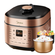 美的（Midea）提鲜系列 智能电压力锅5L家用多功能易清洁双胆高压快煮上蒸下煮 高压锅YL50X5-201（3-6人食用）