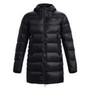 安德玛（UNDERARMOUR）Armour男子训练运动长款鸭绒羽绒服1373663 黑色001 XL