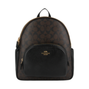 蔻驰（COACH）【官方直供】女士中号双肩包深棕色配黑色PVC配皮5671IMAA8