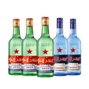 88VIP会员：红星 北京红星二锅头蓝八43度750ml*2瓶+绿瓶大二500ml*3瓶白酒组合装
