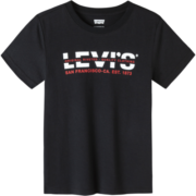 Levi's 李维斯童装夏季男童纯棉舒适短袖T恤儿童针织休闲上衣 黑美人 140/68(S)