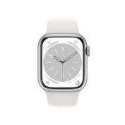 Apple 苹果 Watch Series 8 GPS款 智能手表 41mm 银色铝金属表壳 白色硅胶表带（GPS、血氧、ECG）