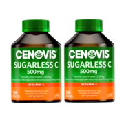 Cenovis萃益维 维生素C咀嚼片500mg 增强抵抗力300粒*2瓶套装家庭套装 天然无糖vc橙子味澳洲进口