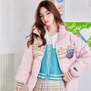 Semir 森马 短款羽绒服女字母宽松学院风冬季外套秋冬款女士羽绒服