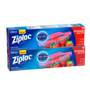 ziploc双链密实袋 大号38个 可重复使用 食品级收纳袋