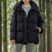 TANBOER 坦博尔 90鹅绒羽绒服女 可脱卸帽冬季御寒保暖外套TD236528