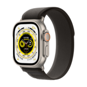 Apple Watch Ultra 智能手表GPS+蜂窝款 49毫米钛金属表壳黑配灰色野径回环式表带M/L eSIM健康手表MQFH3CH/A