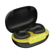山水（SANSUI）TW80蓝牙耳机开放夹耳式运动无线耳机跑步听歌游戏不入耳骨音乐耳机 黄色【夹耳设计+HIFI音质】