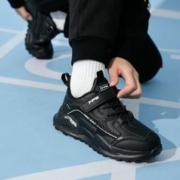 7-PE 七波辉 男童运动鞋儿童鞋秋冬季皮面保暖中大童跑步鞋男孩户外防滑休闲鞋