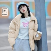 Semir 森马 鹅绒短款羽绒服女2023新款冬季外套秋冬款女
