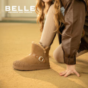 88VIP会员：BeLLE 百丽 童鞋女童雪地靴2023冬季新款加绒加厚短靴子男童大棉靴宝宝靴