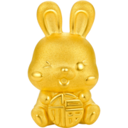 周六福（ZLF） 黄金转运珠女款3D硬金福星兔生肖兔红手绳足金手饰 定价 1g